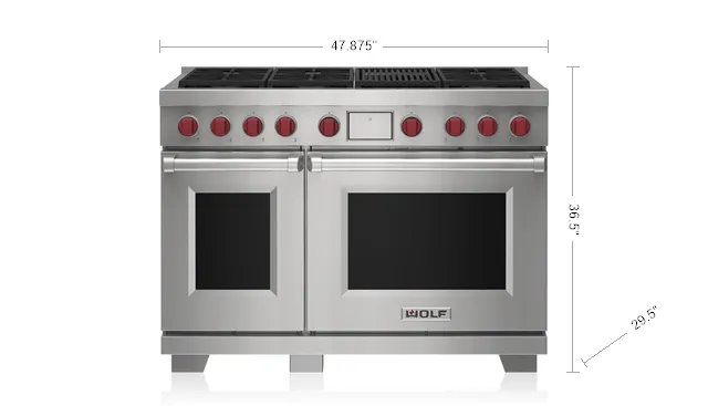 Wolf DF48650CWHP 48" Dual Fuel Range - 6 Burners And Infrared Charbroiler