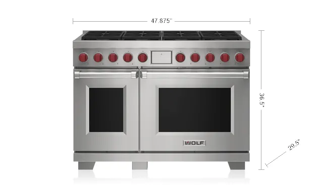 Wolf DF48850BKP 48" Dual Fuel Range - 8 Burners