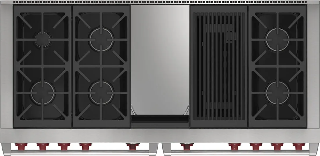 Wolf DF60650CGSPLP 60" Dual Fuel Range - 6 Burners, Infrared Charbroiler And Infrared Griddle