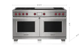 Wolf DF60650FSP 60" Dual Fuel Range - 6 Burners And French Top