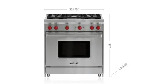Wolf GR364C 36" Gas Range - 4 Burners And Infrared Charbroiler
