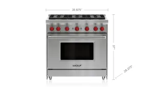 Wolf GR366 36" Gas Range - 6 Burners