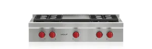 Wolf SRT364G 36" Sealed Burner Rangetop - 4 Burners And Infrared Griddle