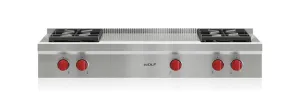 Wolf SRT484F 48" Sealed Burner Rangetop - 4 Burners And French Top